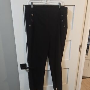 Dress Barn Black Ankle Pants with Button Detail